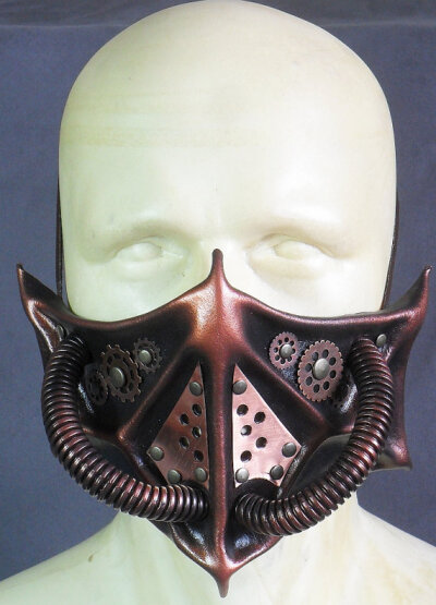 SteamFreak Industrial Steampunk Leather and Copper Mask