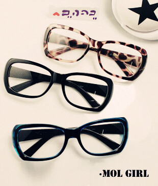 I3 豹纹MOL大框非主流眼镜框架 韩国复古潮人板材圆眼睛框 平光镜