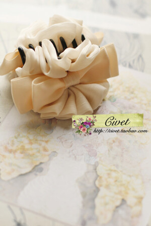 Civet 定制 发饰 头饰 完美的爱情故事 雪纺双层蝴蝶抓夾发夹BE6