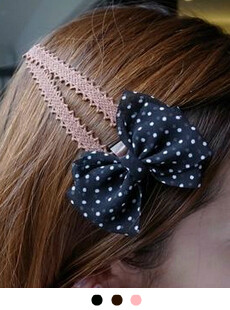 7270韩版饰品气质淑女点点蝴蝶结 发夹 边夹 BB夹发饰头饰女