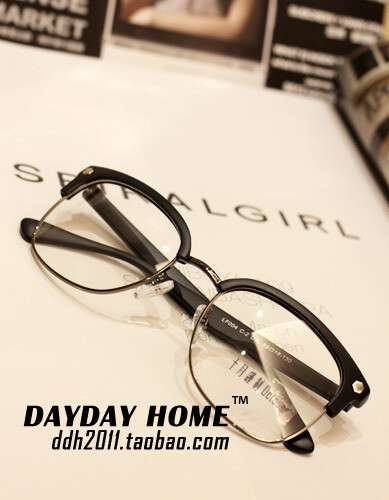 限时特价！陈冠希皇甫李晨nic 六边形铆钉金属半框平光框架眼镜