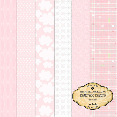 Digital Paper pack 20 x 20 gallery wraps - Baby Pink