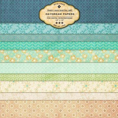 Digital Scrapbook Paper Set - Daydream