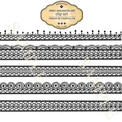 CLIP ART - Digital Lace Borders commercial and personal use