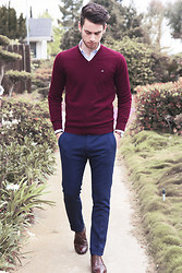 Bespoken Shirt, J Lindeberg Sweater, Gant Rugger Pants, Bostonian Shoes