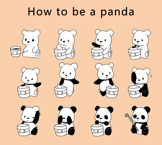 Tumblr上的一张图片《How to be a Panda》（如何变身为国宝熊猫）