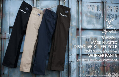 LifeCycle × Dissolved 2012S/S联名重磅工装休闲裤