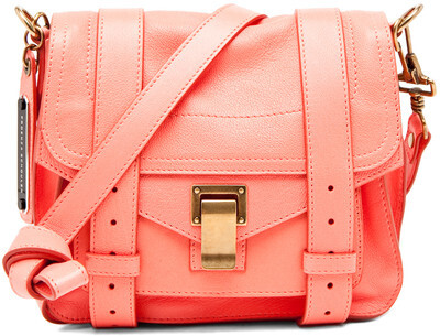 Proenza Schouler PS1 Pouch Leather in Neon Coral