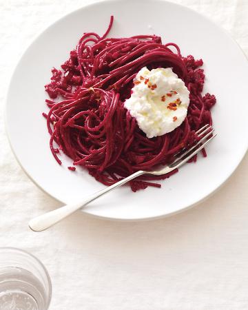 ②Beet Pasta with Ricotta