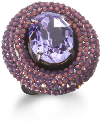 Frangos Oval Pave Crystal Cocktail Ring, Lilac