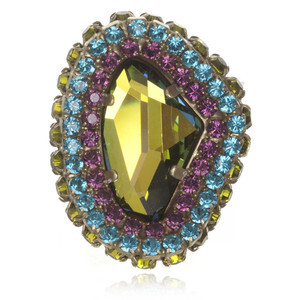 Frangos Green Geometric Rock Ring