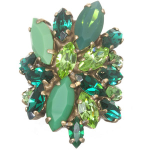 Frangos Marquise Cluster Ring, Green