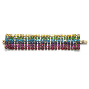 Frangos 6-Row Crystal Rainbow Bracelet