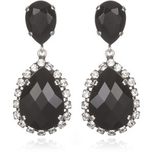 Frangos Black Crystal Teardrop Earrings