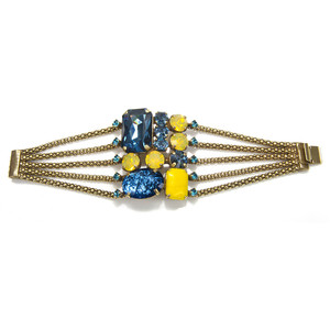 Frangos Yellow &amp; Blue Statement Bracelet