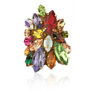 Frangos Colorful Cluster Marquise Ring