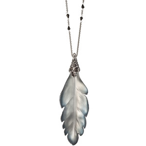 O&#39;keeffe Antique Silver Long Feather Necklace - Alexis Bittar