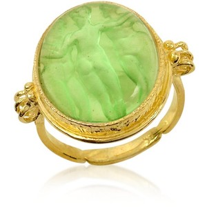 Tagliamonte Three Graces - 18K Gold Green Mother of Pearl Cameo Ring