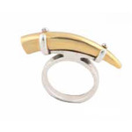 House of Harlow 1960 Two-Tone Horn Stack Ring in Silver