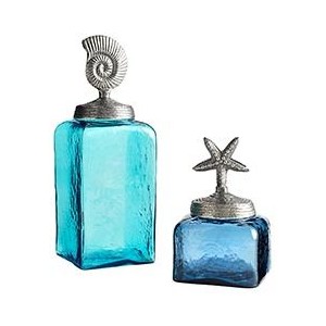 Pier 1 Imports - Ocean Inspired Turquoise Glass Jars