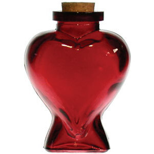 6.1 Oz. Red Glass Heart Bottle