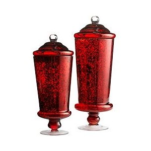 Red Mercury Glass Apothecary Jars