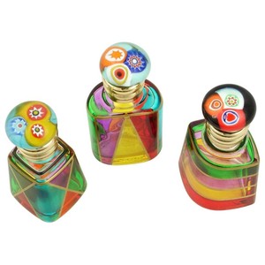 Due Zeta Marco Polo - Hand Decorated Murano Glass Murrina-Capped Perfume Bottles