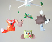 Baby Mobile - Forest Friends Mobile - Forest Creatures Mobile - Woodland Mobile - Forest Animals Mobile - Nursery Mobile