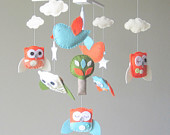 Baby Crib Mobile - Baby Mobile - Custom Baby Mobile - Owl Baby Mobile - Mobile Owls - Nursery Mobile