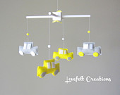 Baby Mobile -Baby Crib Mobile - Car Mobile - Yellow and Gray Mobile - Or Pick your colors :)