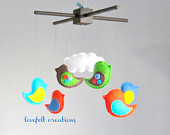 Baby Crib Mobile - Custom Baby Mobile - Baby Mobile Birds - Bird Mobile - Nursery mobile