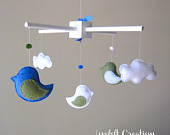 Baby Crib Mobile - Baby Mobile - Custom Baby Mobile - Baby Mobile Birds - Bird Mobile - Nursery mobile