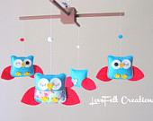 Baby Crib Mobile - Baby Mobile - Owl Baby Mobile - Mobile Owls - Nursery Mobile