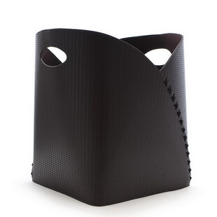 时尚编织纹皮质杂志篮 收纳篮