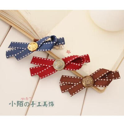 蝴蝶结发夹 边夹 复古风 一字夹 鱼嘴夹 发夹 韩版边夹