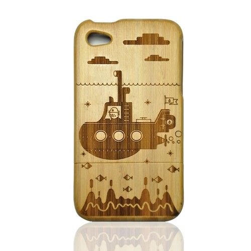 Bamboo Iphone4/4s Case- Hand Carved Submarine on we heart it / visual bookmark #29880388