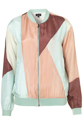 Pastel Silk Bomber Jacket