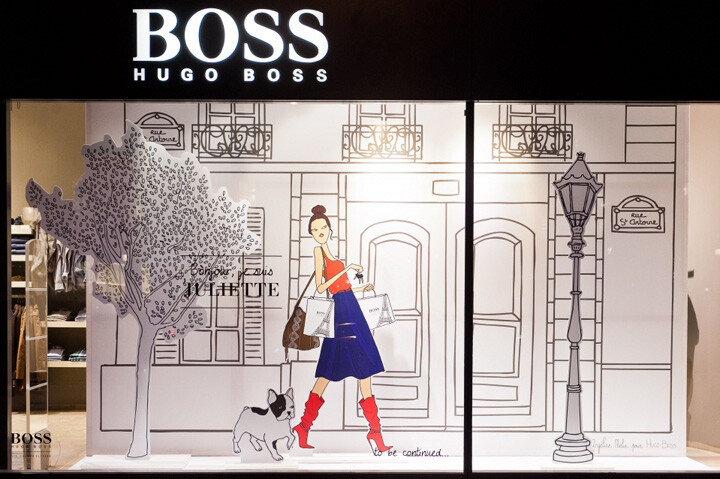 Hugo Boss ‘Love Story’ windows by LIGANOVA , Paris