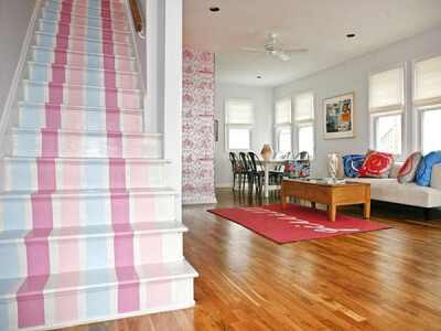 粉 客厅,颜色,甜蜜,楼梯,客厅