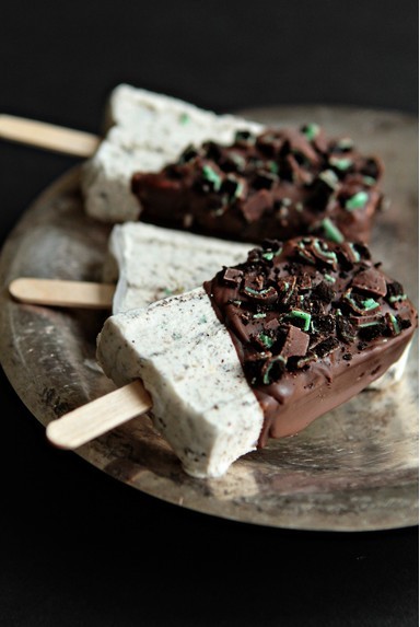 Mint Chocolate Cheesecake Popsicles 薄荷巧克力芝士冰棍