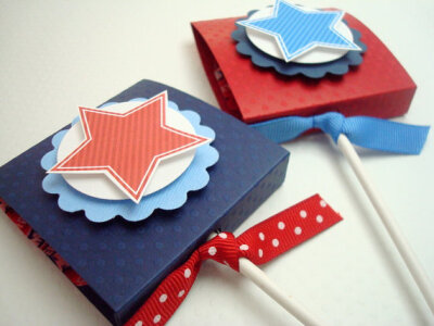 Stars and Stripes Patriotic Lollipop Favors, Set of Ten