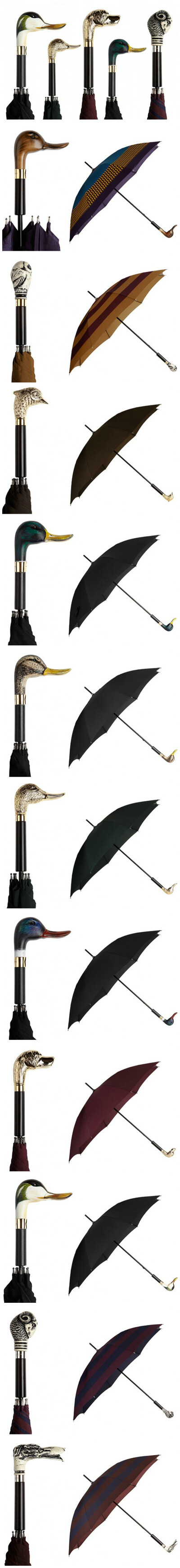 Burberry Prorsum Umbrellas Fall 2012，巴宝莉的新款雨伞，颜色好暗好商务…