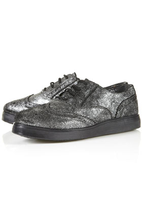 MICKY Silver Suede Brogues