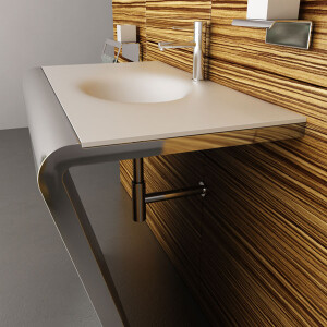 一个60°角的洗手台，简单又优雅,浴室,现代,极简