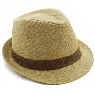 韩版男女遮阳帽 沙滩帽礼帽 爵士帽亚麻礼帽 英伦风帽春夏款帽子