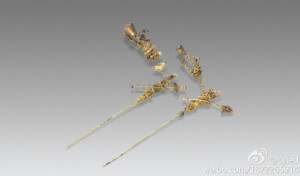 清 金累丝佛手发簪