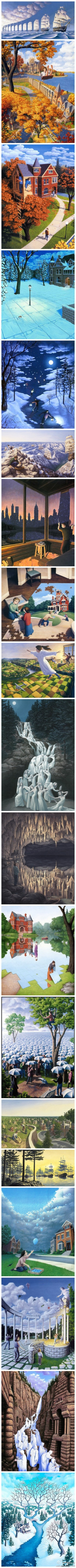 加拿大画家Rob Gonsalves 的魔幻现实主义作品