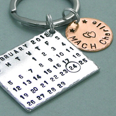 MACH Key Ring - Mark the Date Calendar - Aluminum and Copper