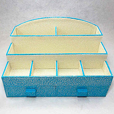 大号皮桌面化妆品收纳盒子新奇创意生日礼品办公抽屉木纸塑料韩国