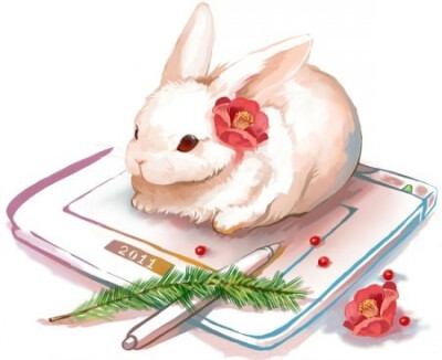 呀，带小花的兔兔，更加可爱了。【阿团丸子】